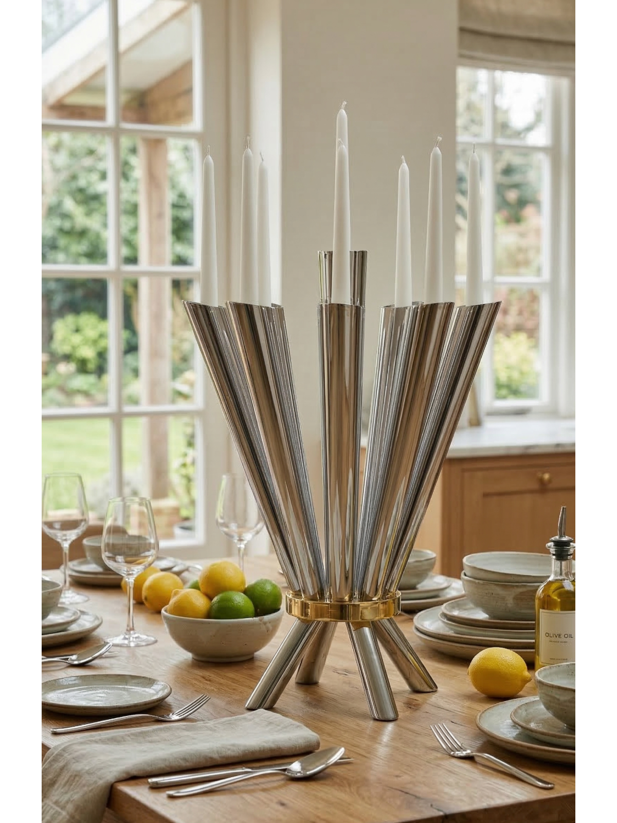 Candélabre moderne en argent sterling à 8 branches, cadeaux de Pâque,