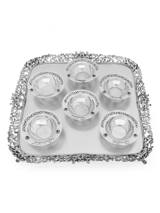 Seder Plat avec pierres d’améthyste naturelles, cadeaux de Pâque, Jud israélien