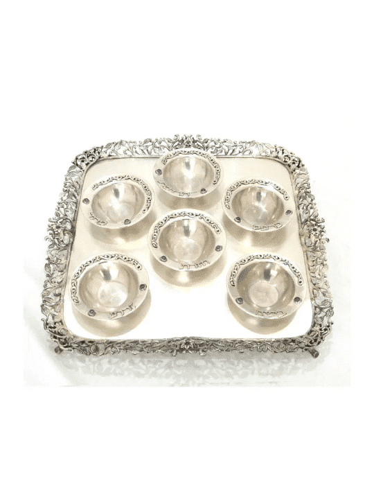 Seder Plat avec pierres d’améthyste naturelles, cadeaux de Pâque, Jud israélien
