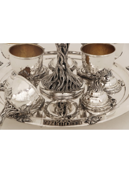 Fontaine à vin en argent sterling inspirée par la nature, fontaines de Kiddouch, est