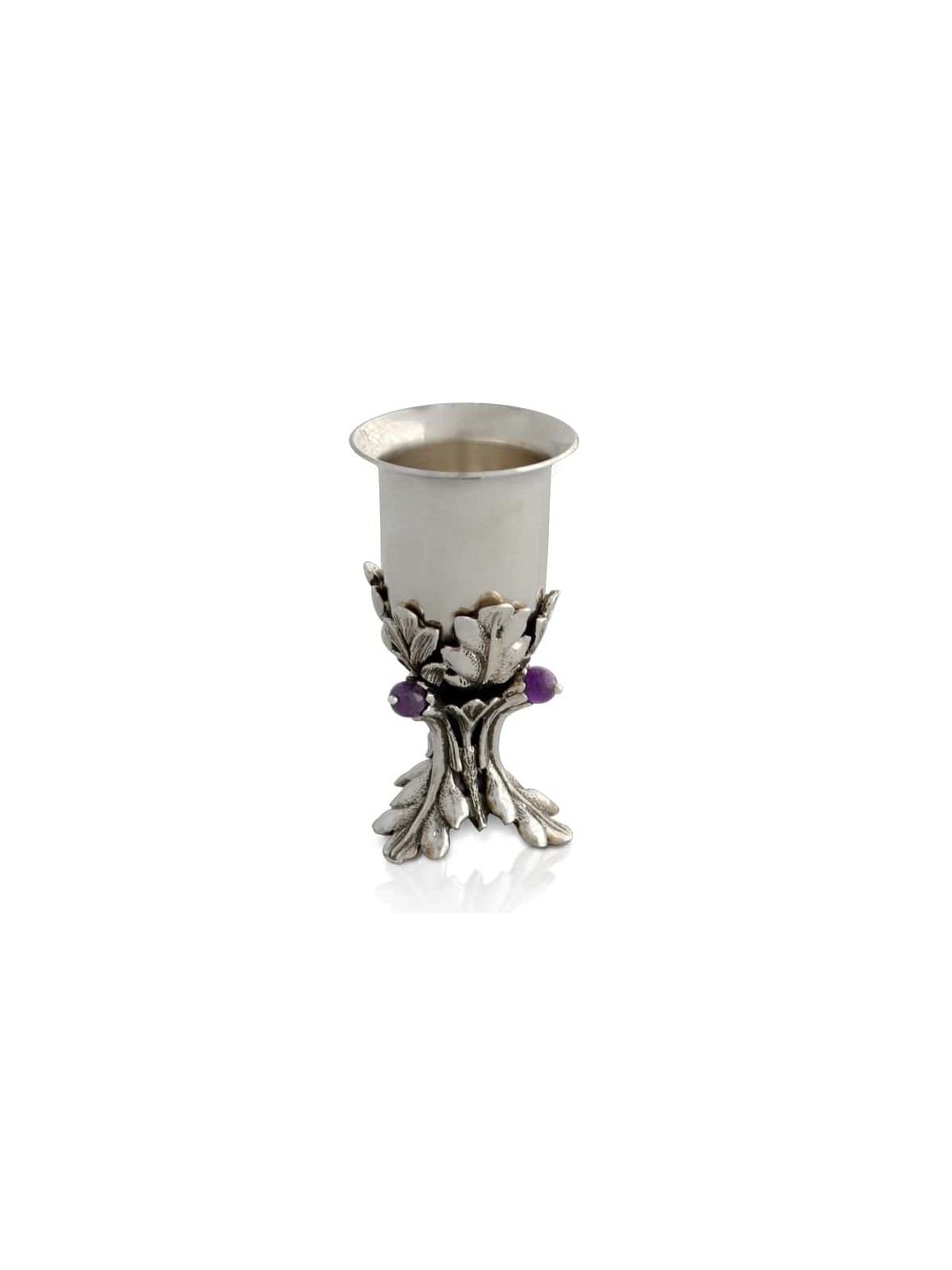 Liqueur Cups with Semi-Precious Amethyst Stones , Passover Gifts , Isr
