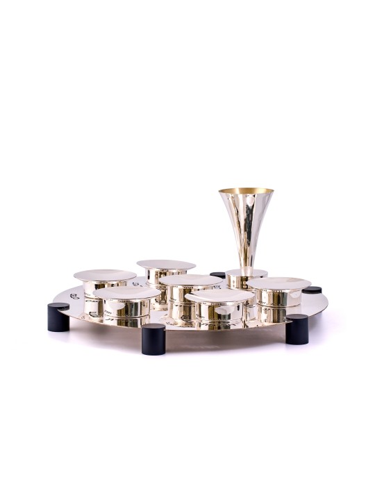 Grande assiette de Seder contemporaine de luxe en Ster, cadeaux de Pâque,