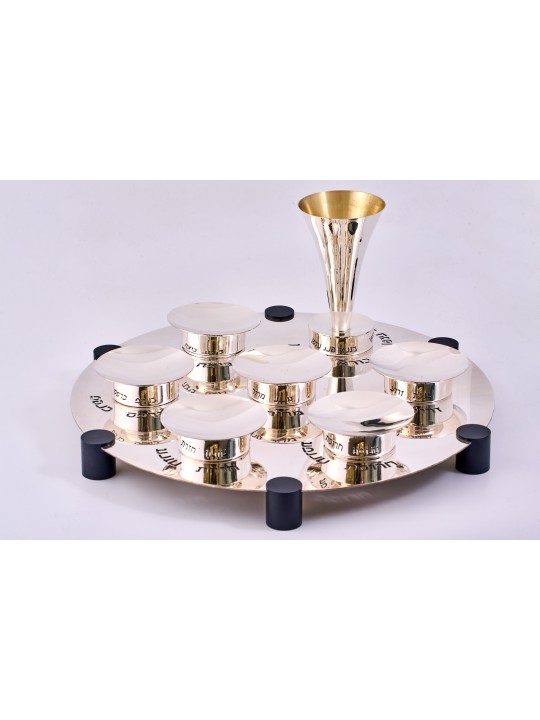 Grande assiette de Seder contemporaine de luxe en Ster, cadeaux de Pâque,