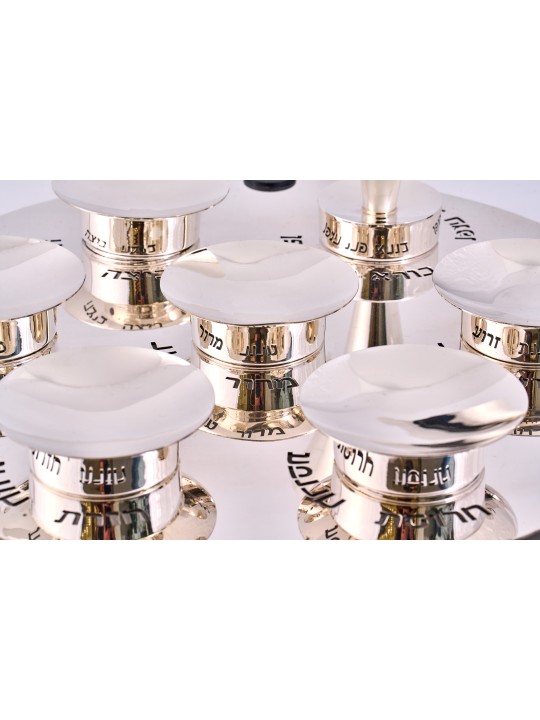 Grande assiette de Seder contemporaine de luxe en Ster, cadeaux de Pâque,