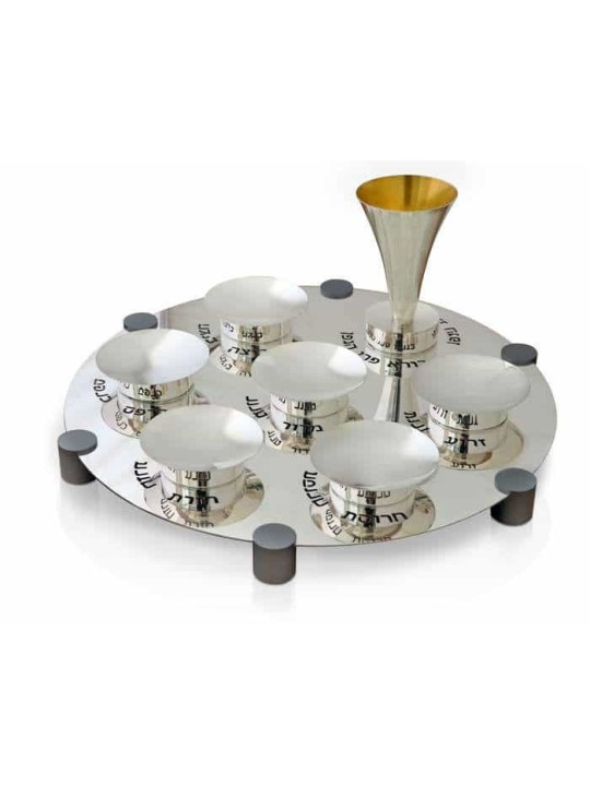Grande assiette de Seder contemporaine de luxe en Ster, cadeaux de Pâque,