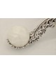 Chandelier unique en argent sterling et pierre d’onyx blanc, bougie extra grande