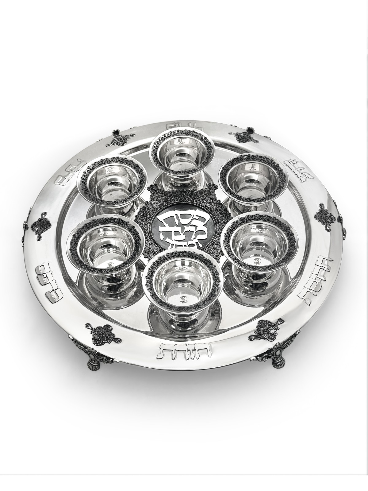 Grande plaque de Pâque en filigrane d’argent pur faite à la main avec cadeaux de Pâque,