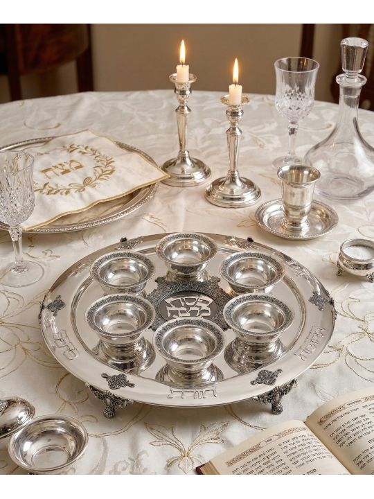 Grande plaque de Pâque en filigrane d’argent pur faite à la main avec cadeaux de Pâque,