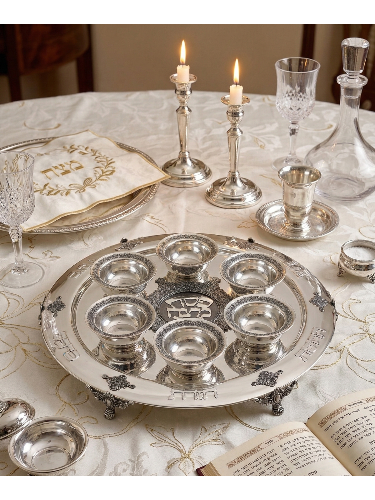 Grande plaque de Pâque en filigrane d’argent pur faite à la main avec cadeaux de Pâque,
