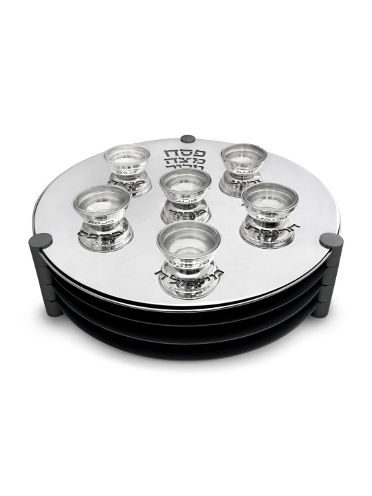 Grand plat minimaliste de Seder à trois niveaux de Sterl, Seder en aluminium Pl