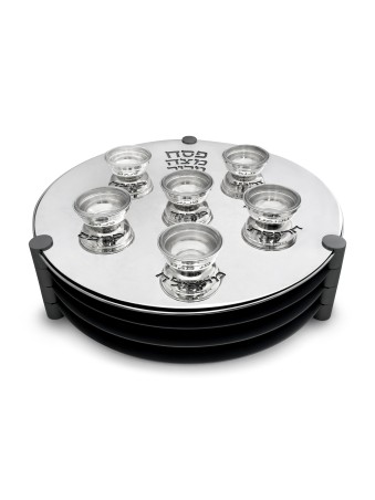 Grand plat minimaliste de Seder à trois niveaux de Sterl, Seder en aluminium Pl