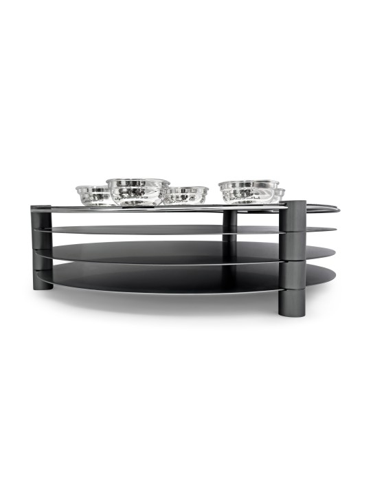 Grand plat minimaliste de Seder à trois niveaux de Sterl, Seder en aluminium Pl