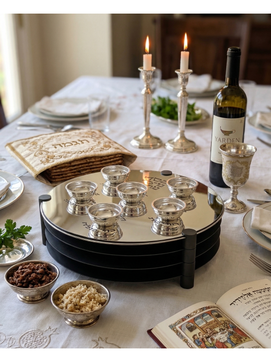 Minimalist Large Three Tier Seder Plate From Sterl , Aluminum Seder Pl
