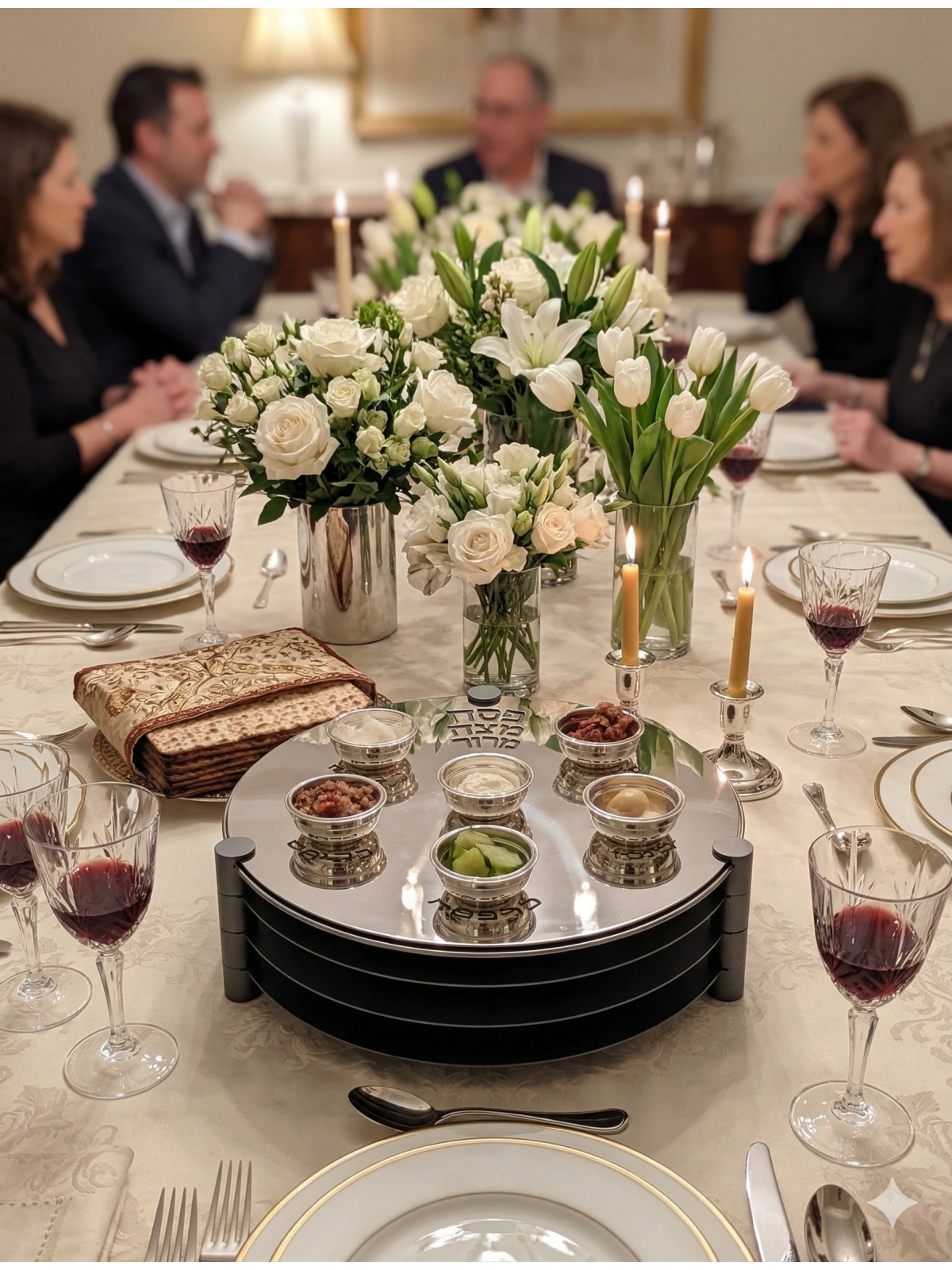 Minimalist Large Three Tier Seder Plate From Sterl , Aluminum Seder Pl