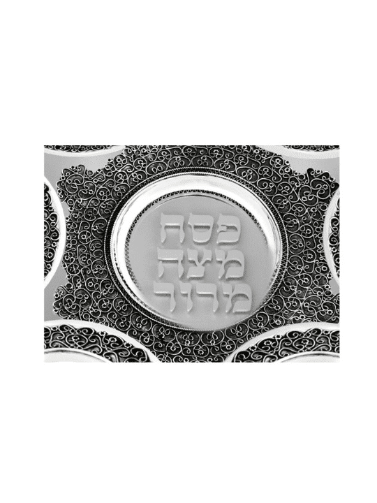Extra Large Traditionnel vintage Filigree Seder Pla , Cadeaux de Pâque ,