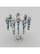 Feuille de candélabre en argent bleu à 7 + 1 bras découpée, cadeaux de Pâque,