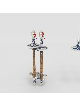 Custom Silver Torah Holly Rollers With Enamel , Tu B'Av Gifts , Israel