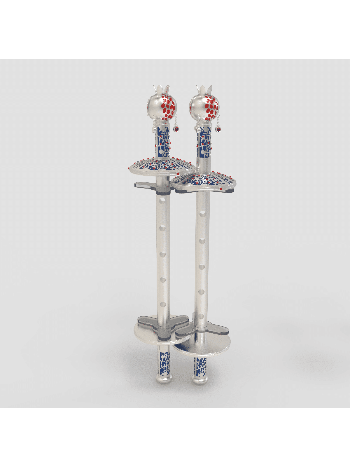 Rouleaux de houx de la Torah en argent personnalisés avec émail, cadeaux Tu B'Av, Israël