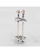 Custom Silver Torah Holly Rollers With Enamel , Tu B'Av Gifts , Israel