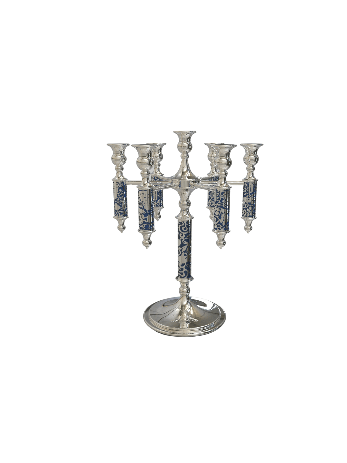 Bras de candélabre classiques 7 + 1, motifs de feuilles d'argent, cadeaux de Pâque, est