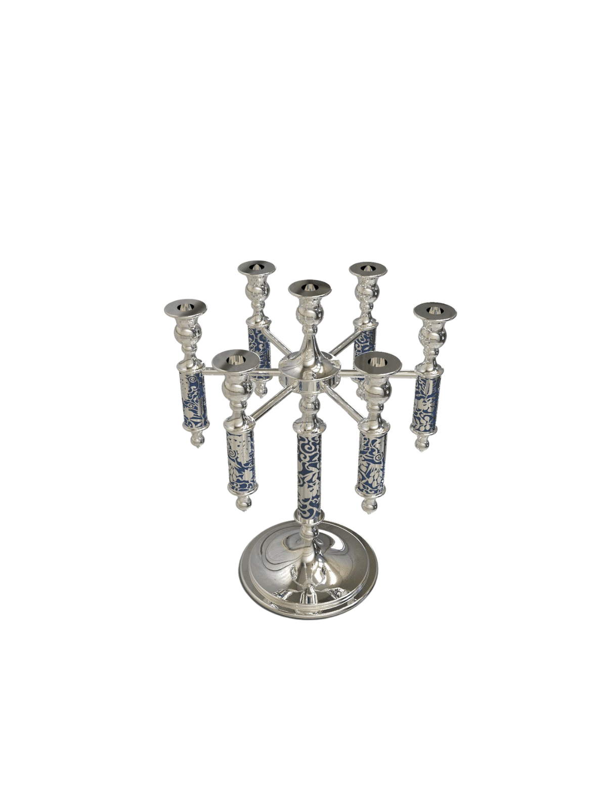 Bras de candélabre classiques 7 + 1, motifs de feuilles d'argent, cadeaux de Pâque, est