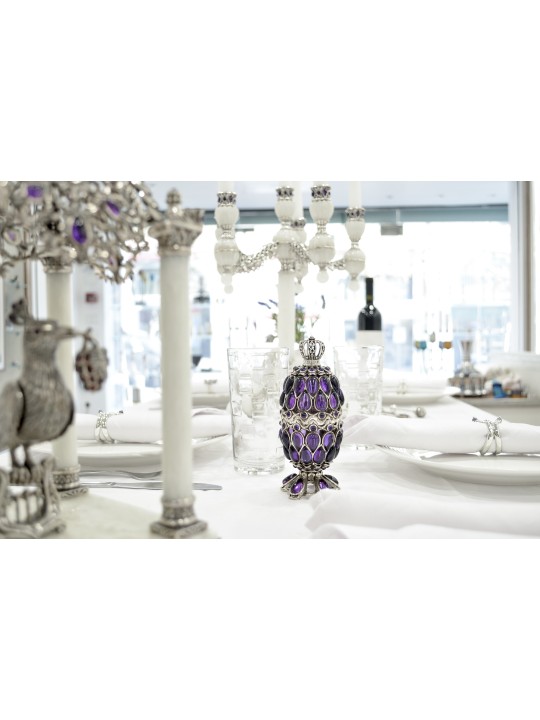 Candélabre en onyx blanc à cinq bras avec améthyste Ston, cadeaux de Pâque,