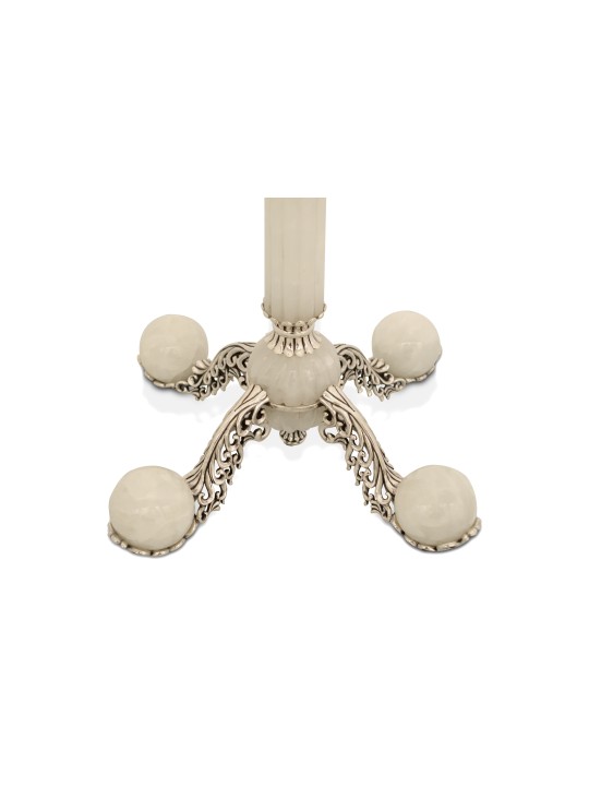 Candélabre en onyx blanc à cinq bras avec améthyste Ston, cadeaux de Pâque,