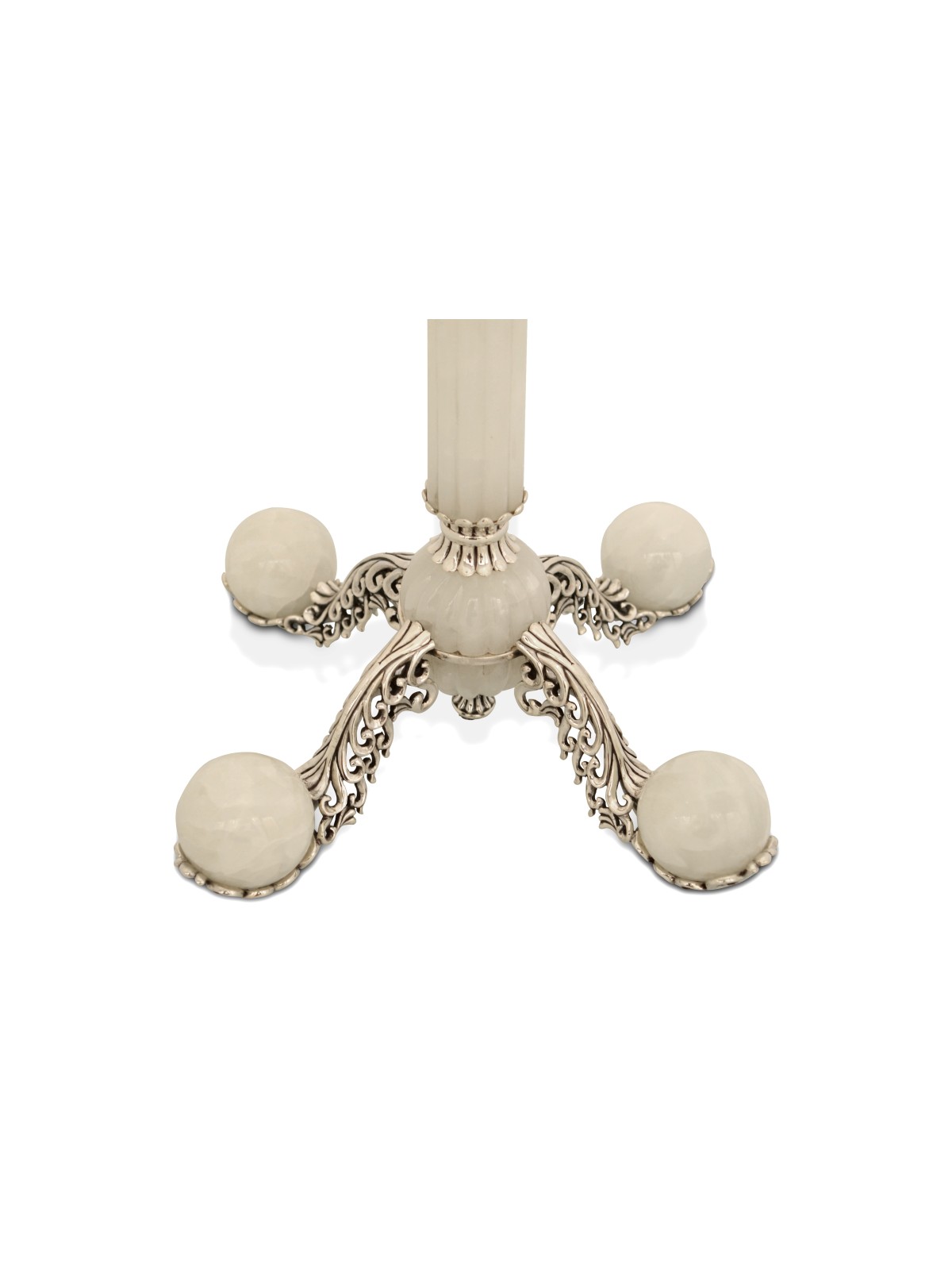 Candélabre en onyx blanc à cinq bras avec améthyste Ston, cadeaux de Pâque,