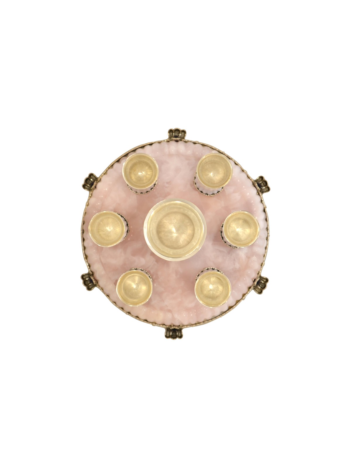 Silver Liquor Set with Pink Onyx and Amethyst Ston , Passover Gifts ,