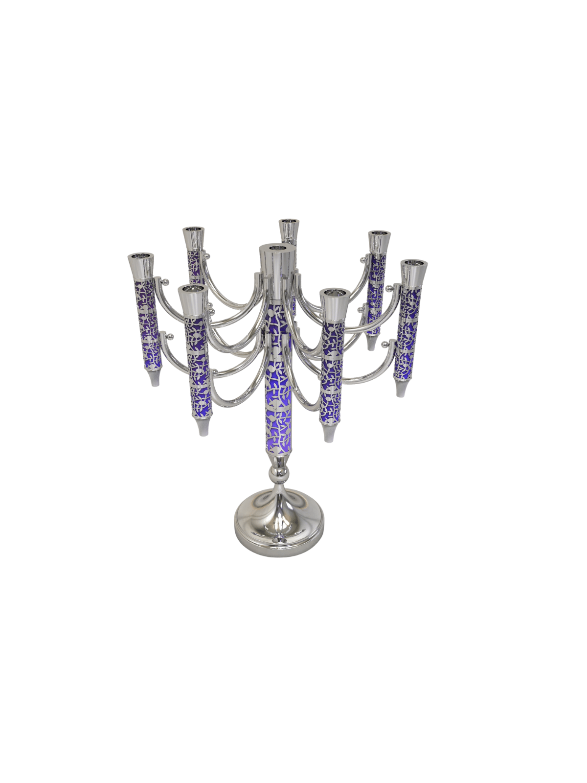 7+1 Arms Sterling Silver Exquisite Leaf Patterns C , Passover Gifts ,