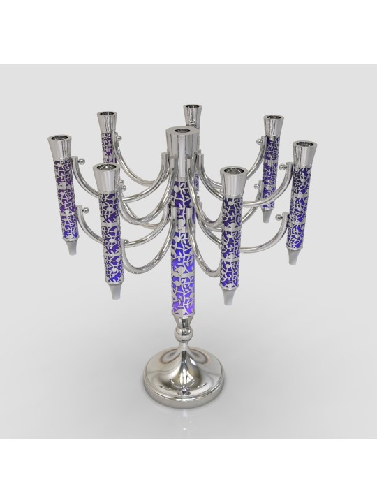 7+1 Arms Sterling Silver Exquisite Leaf Patterns C , Passover Gifts ,