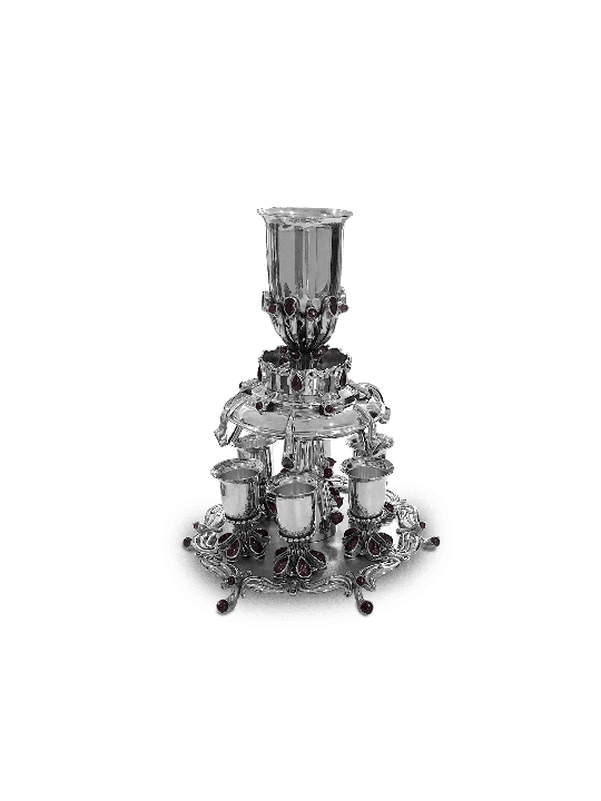 Amethyst Stones Sterling Silver Wine Fountain , Kiddush Fountains , Is