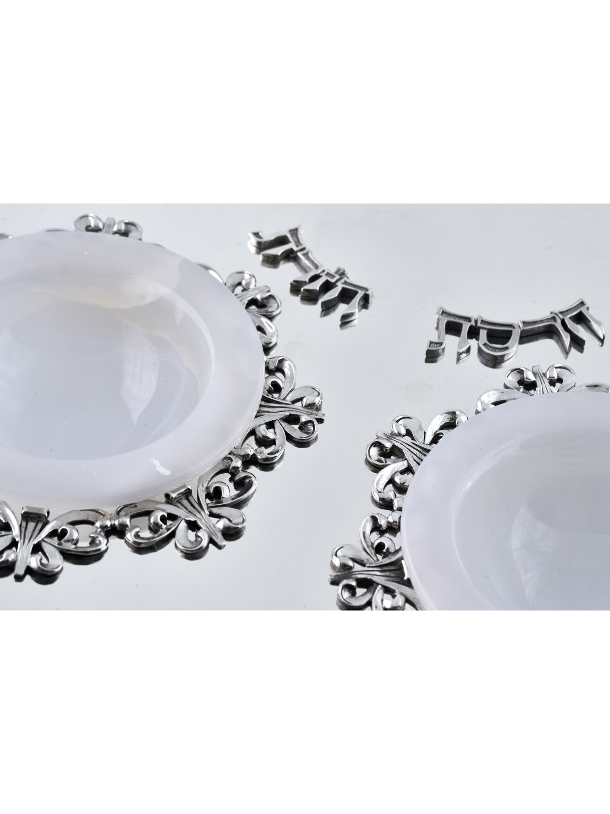 Énorme plaque de Seder surélevée en filigrane d’argent hexagonal wi , cadeaux de Pâque ,