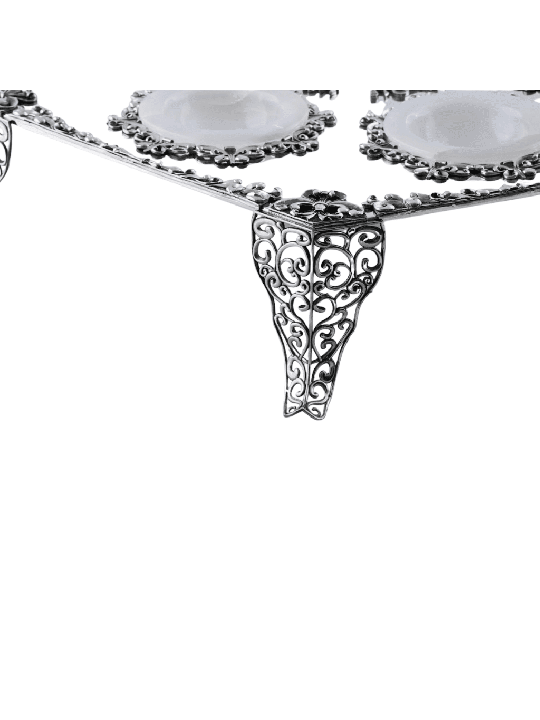 Énorme plaque de Seder surélevée en filigrane d’argent hexagonal wi , cadeaux de Pâque ,