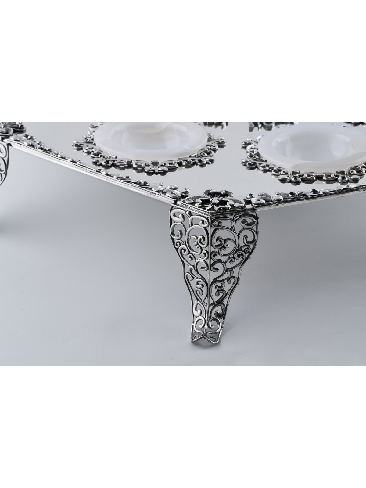 Énorme plaque de Seder surélevée en filigrane d’argent hexagonal wi , cadeaux de Pâque ,