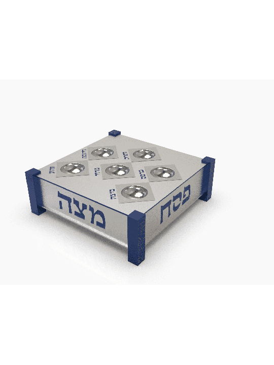 צלחת הסדר מכסף סטרלינג מרובעת 3 שכבות לרי , מתנות לפסח ,