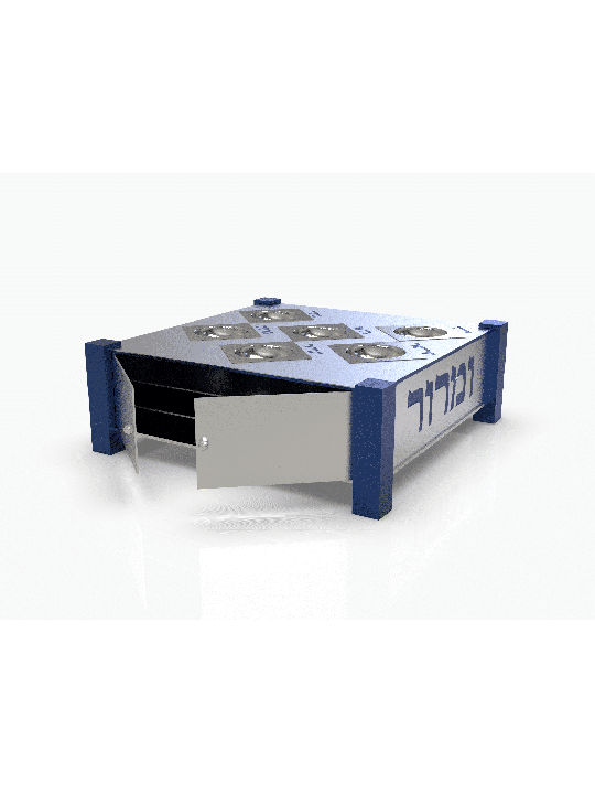 צלחת הסדר מכסף סטרלינג מרובעת 3 שכבות לרי , מתנות לפסח ,