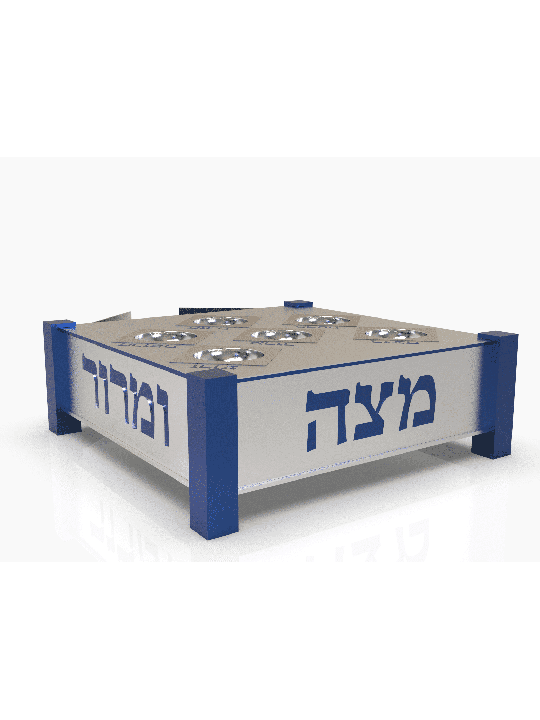 צלחת הסדר מכסף סטרלינג מרובעת 3 שכבות לרי , מתנות לפסח ,