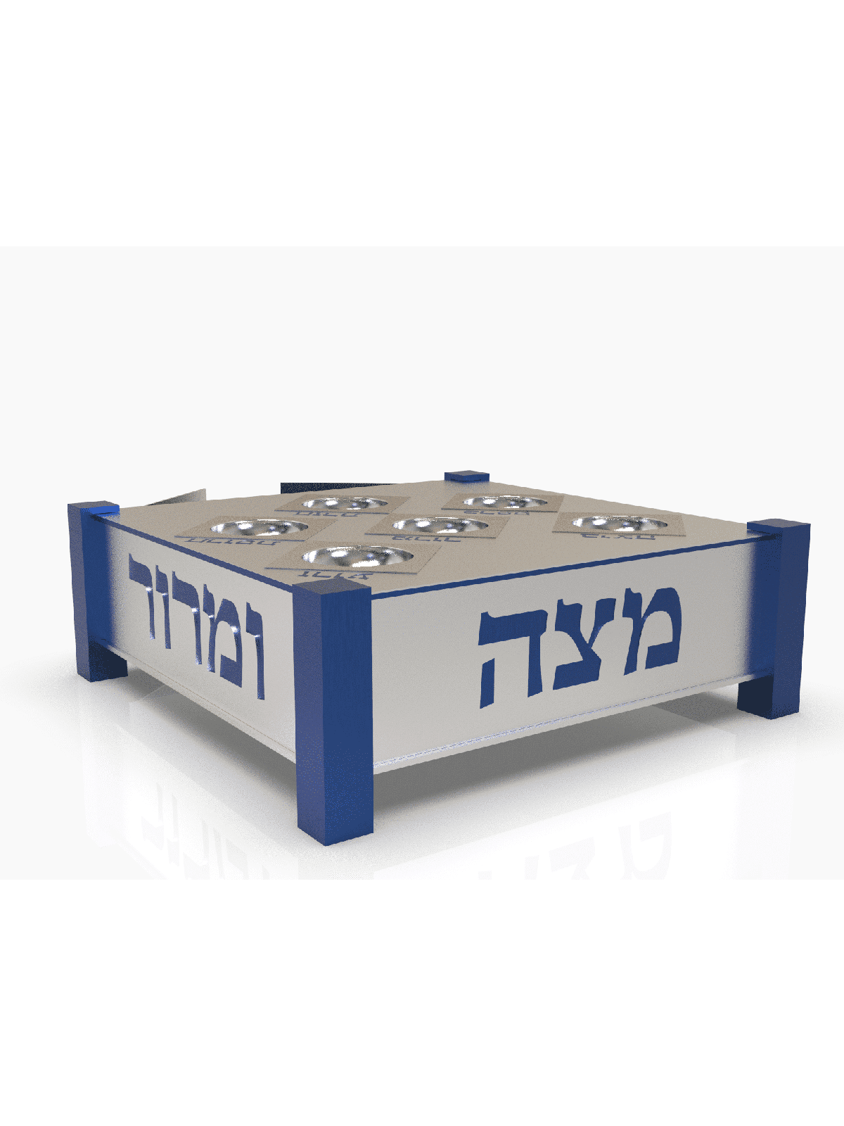 צלחת הסדר מכסף סטרלינג מרובעת 3 שכבות לרי , מתנות לפסח ,