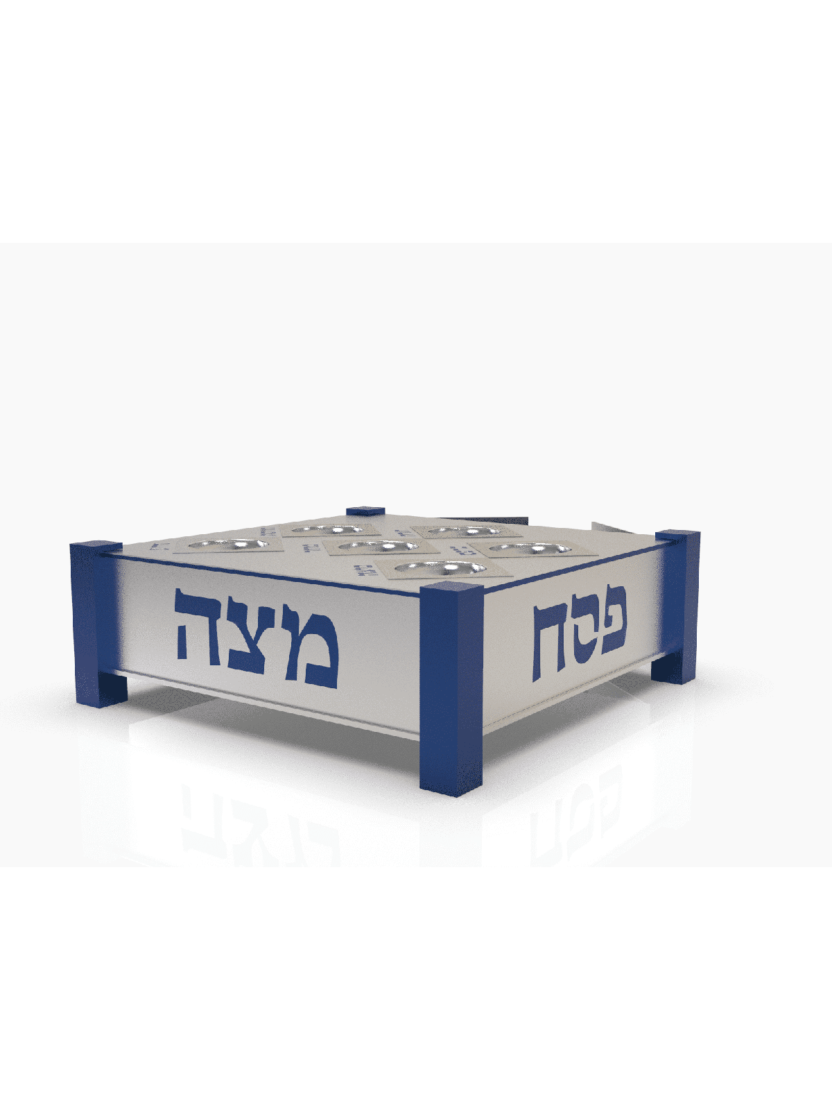 צלחת הסדר מכסף סטרלינג מרובעת 3 שכבות לרי , מתנות לפסח ,