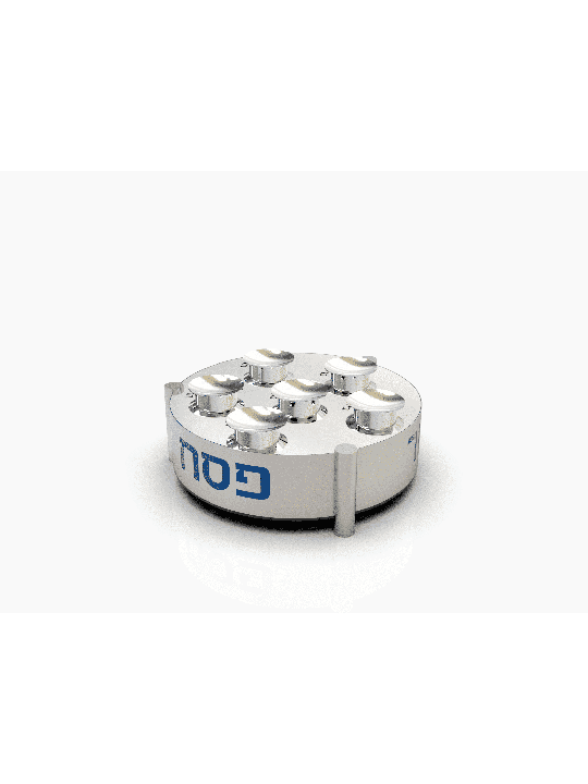 Extraordinaire grande plaque de Seder de Pâque avec jambes, Seder en aluminium Pl