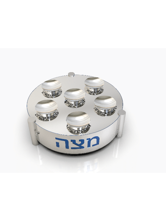 Extraordinaire grande plaque de Seder de Pâque avec jambes, Seder en aluminium Pl