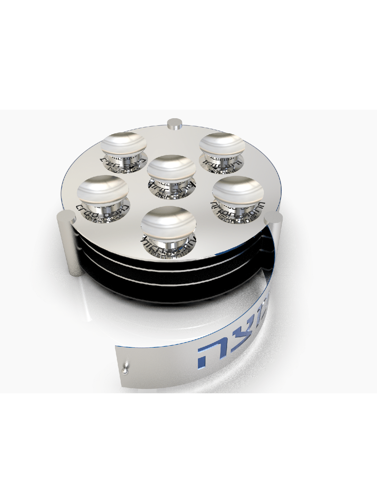 Extraordinary Large Passover Seder Plate with Legs , Aluminum Seder Pl