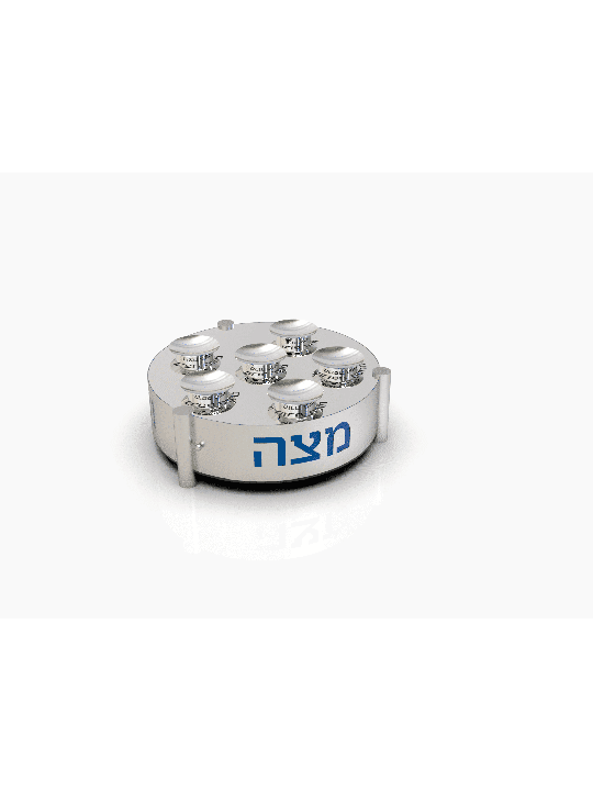 Extraordinaire grande plaque de Seder de Pâque avec jambes, Seder en aluminium Pl