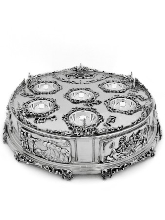 Seder traditionnel en argent sterling unique en son genre, cadeaux de Pâque,