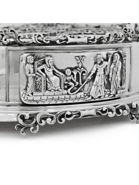 Seder traditionnel en argent sterling unique en son genre, cadeaux de Pâque,