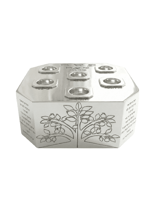 Plaque de Pâque octogonale contemporaine en argent avec , Cadeaux de Pâque ,