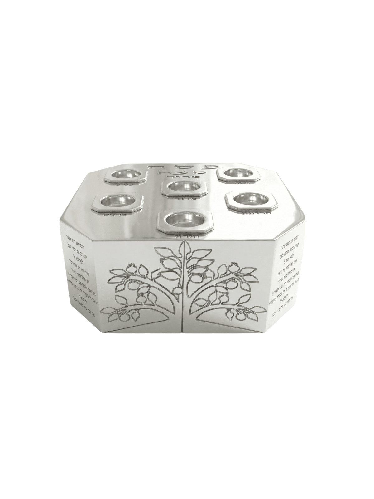 Plaque de Pâque octogonale contemporaine en argent avec , Cadeaux de Pâque ,