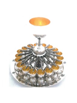 Huge Nature Inspired Silver Wine Fountain , Kiddush Fountains , Israel