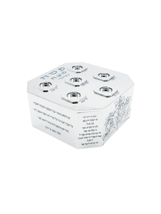 Plaque de Seder moderne en argent et en aluminium avec Passov, cadeaux de Pâque,